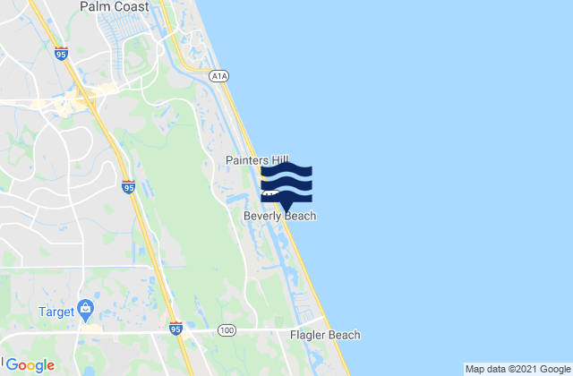 Mapa de mareas Beverly Beach, United States