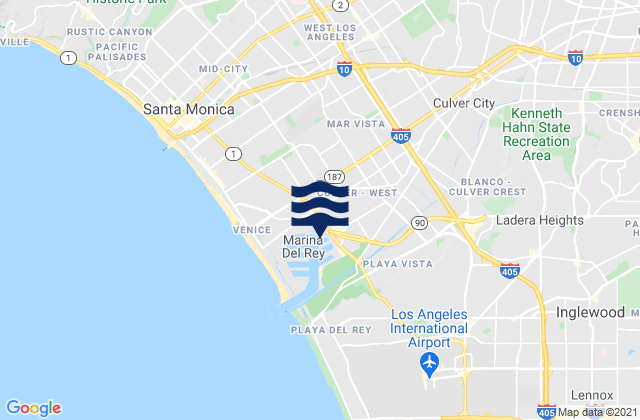 Mapa de mareas Beverly Hills, United States