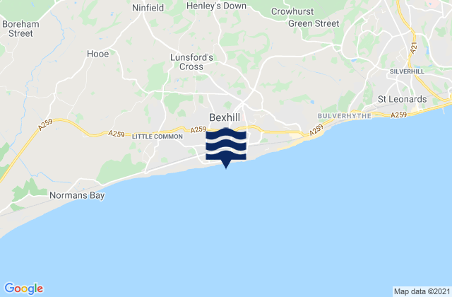 Mapa de mareas Bexhill Beach, United Kingdom