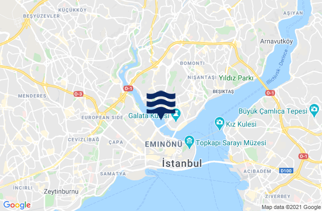 Mapa de mareas Beyoğlu, Turkey