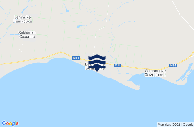 Mapa de mareas Bezimenne, Ukraine