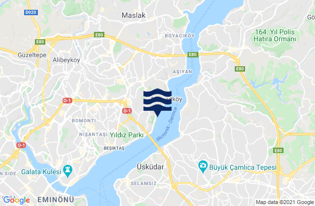 Mapa de mareas Beşiktaş, Turkey