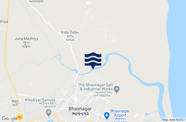 Mapa de mareas Bhavnagar, India