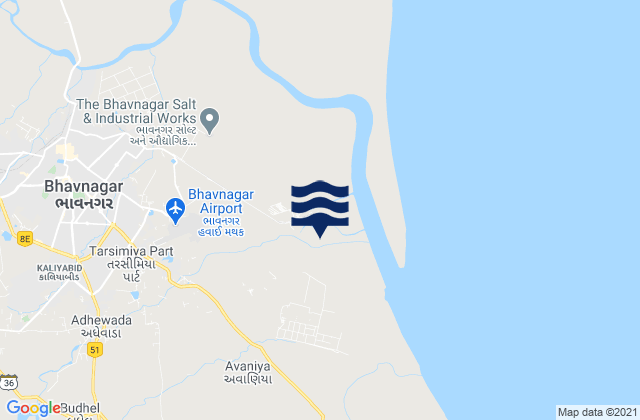 Mapa de mareas Bhavnagar Gulf of Cambay, India