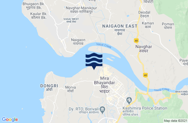 Mapa de mareas Bhayandar, India