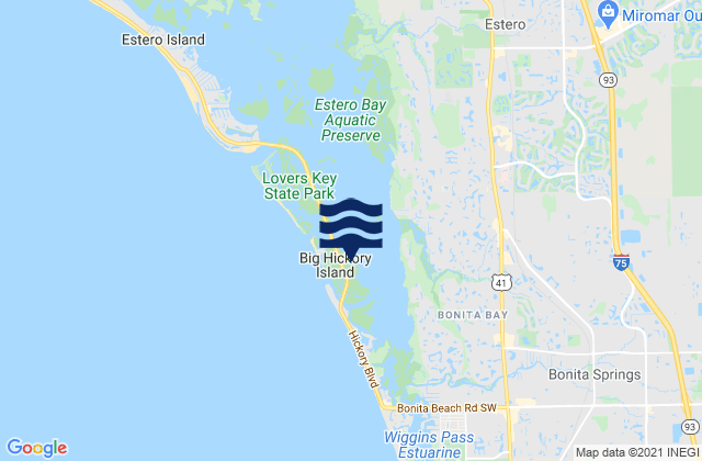 Mapa de mareas Big Hickory Island, United States