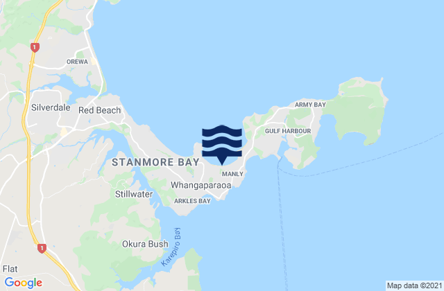 Mapa de mareas Big Manly Beach, New Zealand