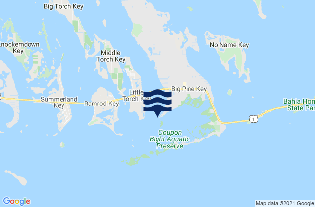 Mapa de mareas Big Pine Key Newfound Harbor Channel, United States