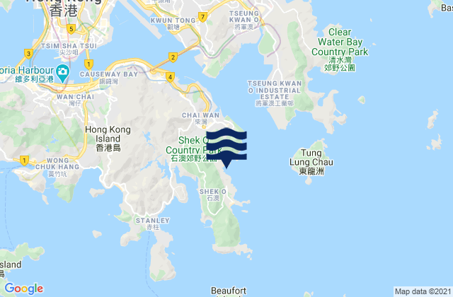 Mapa de mareas Big Wave Bay, Hong Kong