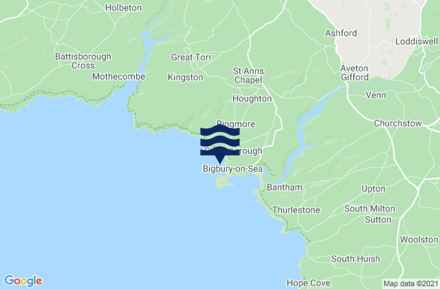 Mapa de mareas Bigbury Bay, United Kingdom