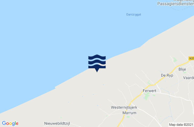 Mapa de mareas Bilgaard, Netherlands