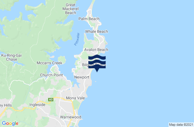 Mapa de mareas Bilgola Beach, Australia