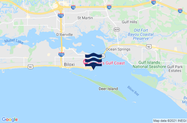 Mapa de mareas Biloxi (Cadet Point) Biloxi Bay, United States
