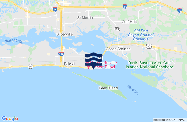 Mapa de mareas Biloxi (Cadet Point), United States