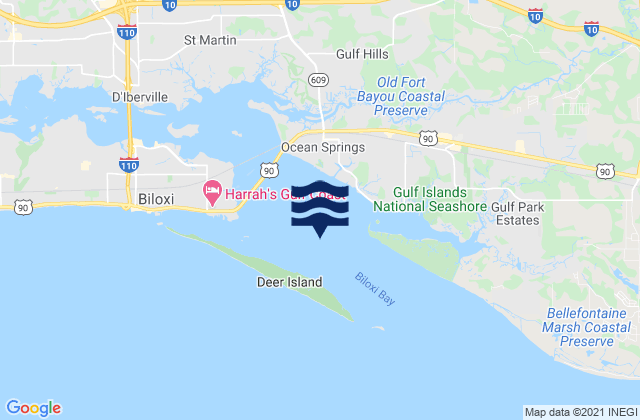 Mapa de mareas Biloxi Bay, United States