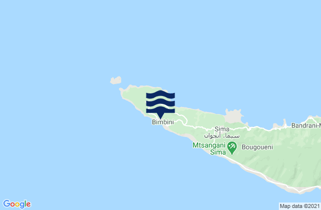 Mapa de mareas Bimbini, Comoros