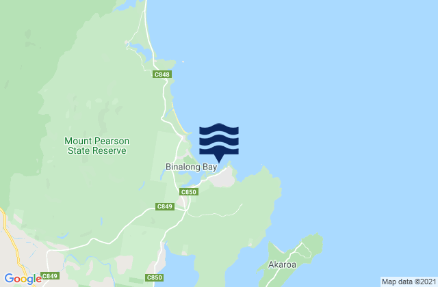 Mapa de mareas Binalong Bay, Australia