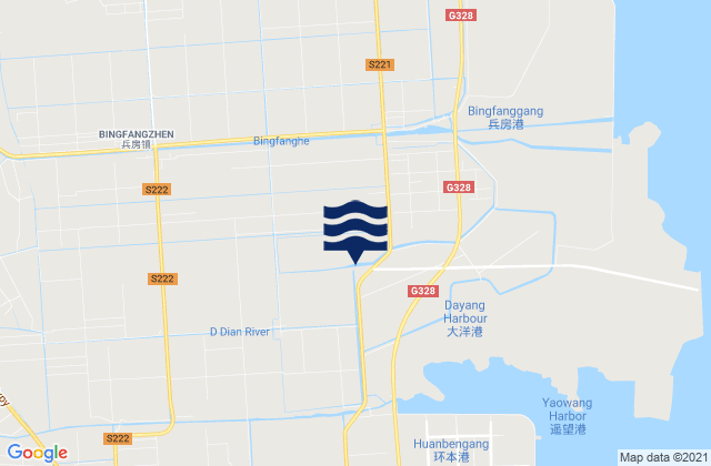 Mapa de mareas Bingfang, China