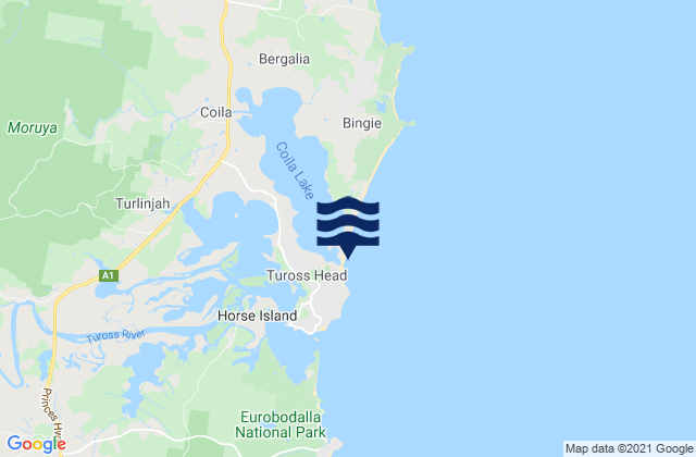 Mapa de mareas Bingie Beach, Australia