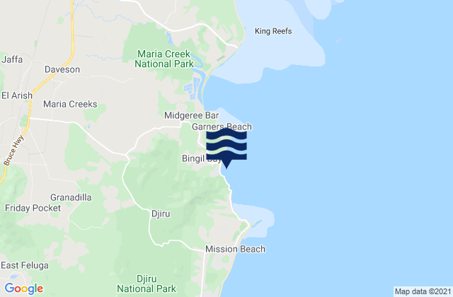 Mapa de mareas Bingil Bay, Australia