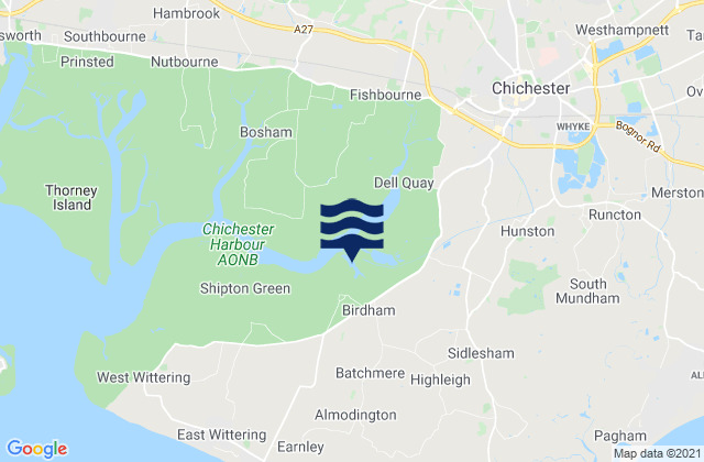 Mapa de mareas Birdham, United Kingdom