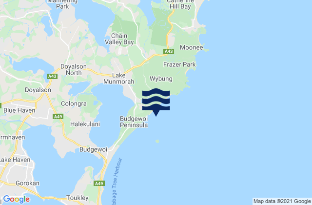 Mapa de mareas Birdie Beach, Australia