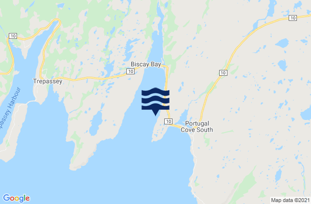 Mapa de mareas Biscay Bay, Canada