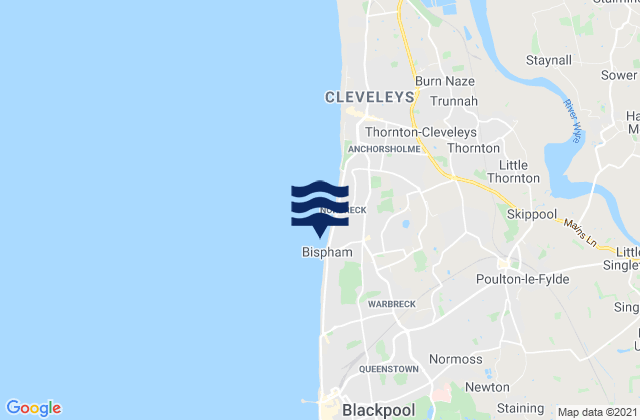 Mapa de mareas Bispham Beach, United Kingdom