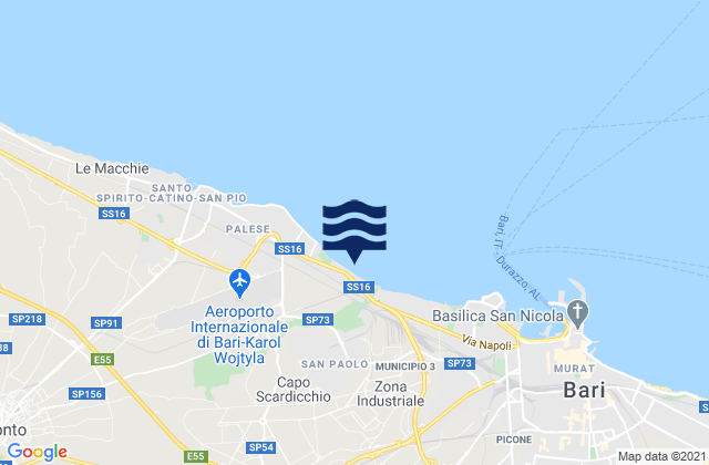 Mapa de mareas Bitetto, Italy