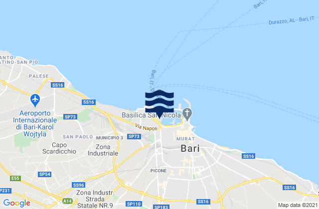 Mapa de mareas Bitritto, Italy