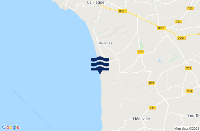 Mapa de mareas Biville, France