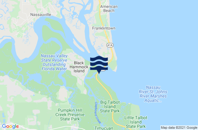 Mapa de mareas Black Hammock Island, United States