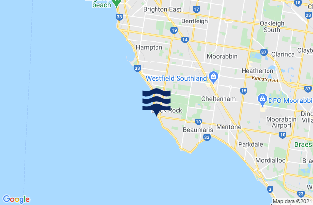 Mapa de mareas Black Rock, Australia