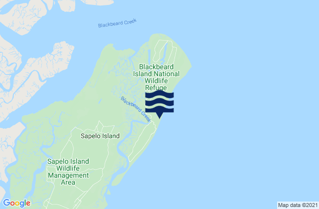 Mapa de mareas Blackbeard Creek (Blackbeard Island), United States