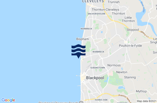 Mapa de mareas Blackpool, United Kingdom