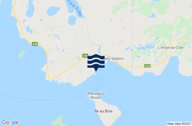 Mapa de mareas Blanc Sablon, Canada