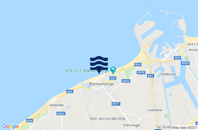Mapa de mareas Blankenberge, Belgium