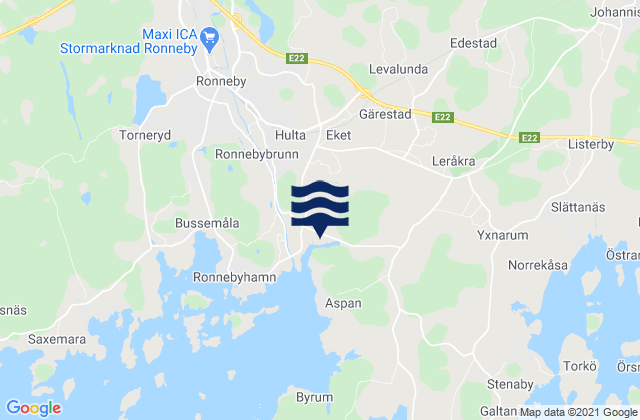 Mapa de mareas Blekinge County, Sweden