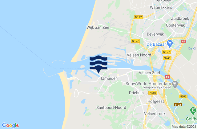 Mapa de mareas Bloemendaal, Netherlands