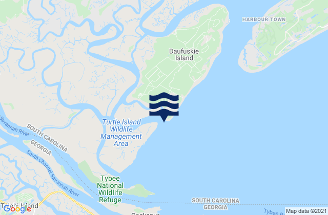 Mapa de mareas Bloody Point Daufuskie Island, United States