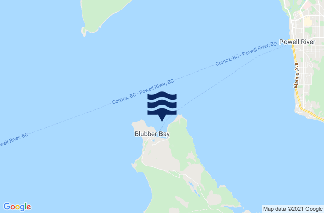 Mapa de mareas Blubber Bay (Powell River Approaches), Canada