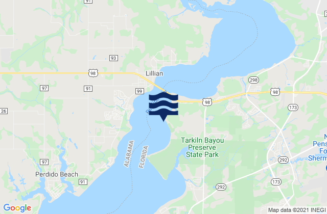 Mapa de mareas Blue Angels Park, United States