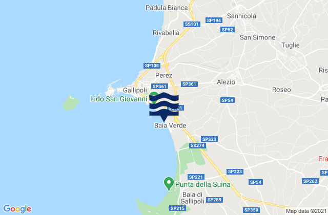 Mapa de mareas Blue Bay Beach, Italy