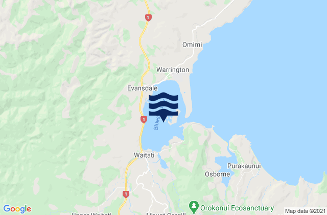 Mapa de mareas Blueskin Bay, New Zealand