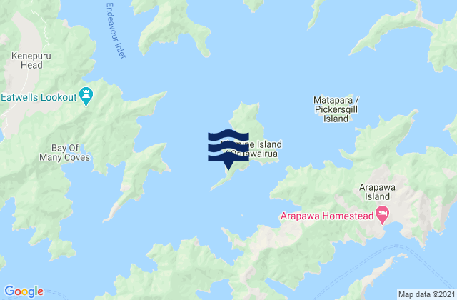 Mapa de mareas Blumine Island, New Zealand