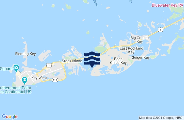 Mapa de mareas Boca Chica Key (Southwest End), United States