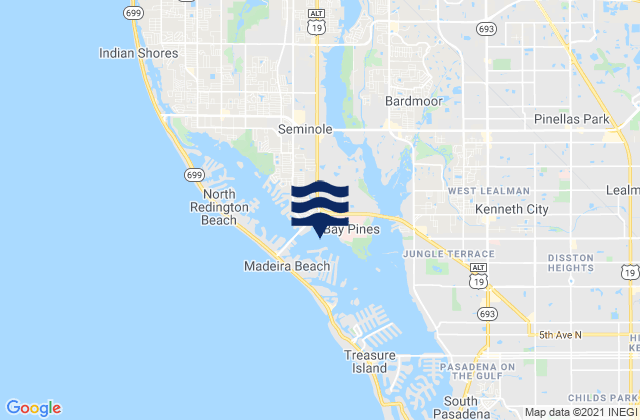 Mapa de mareas Boca Ciega Bay, United States