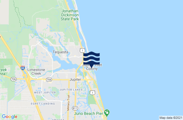 Mapa de mareas Boca Inlet, United States
