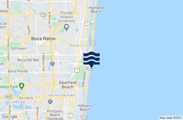 Mapa de mareas Boca Raton Inlet, United States