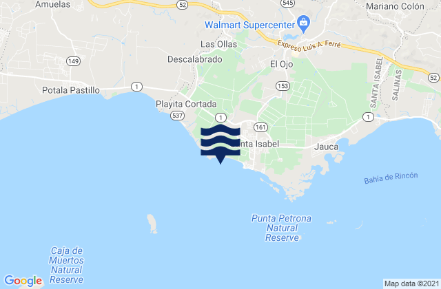 Mapa de mareas Boca Velázquez Barrio, Puerto Rico